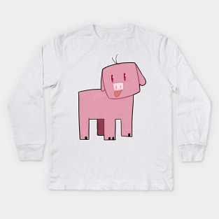 Minecraft Pig Kids Long Sleeve T-Shirt